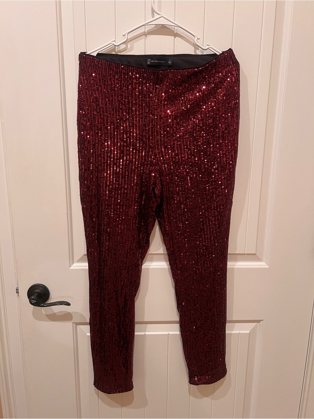 New York & Co red sequin pants NWT size L
